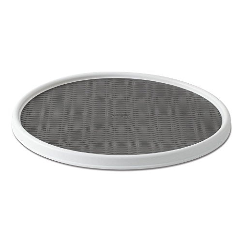 Copco 255-0186 Non-Skid Pantry Cabinet Lazy Susan Turntable, 18-Inch, White/Gray - 2555-0186