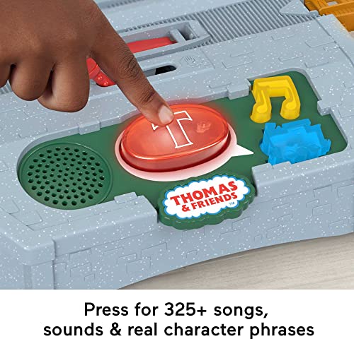 Thomas & Friends Motorized Train Set, Talking Cranky Delivery Set, Talking Crane & Battery Powered Toy Train with Songs & Sounds Medium