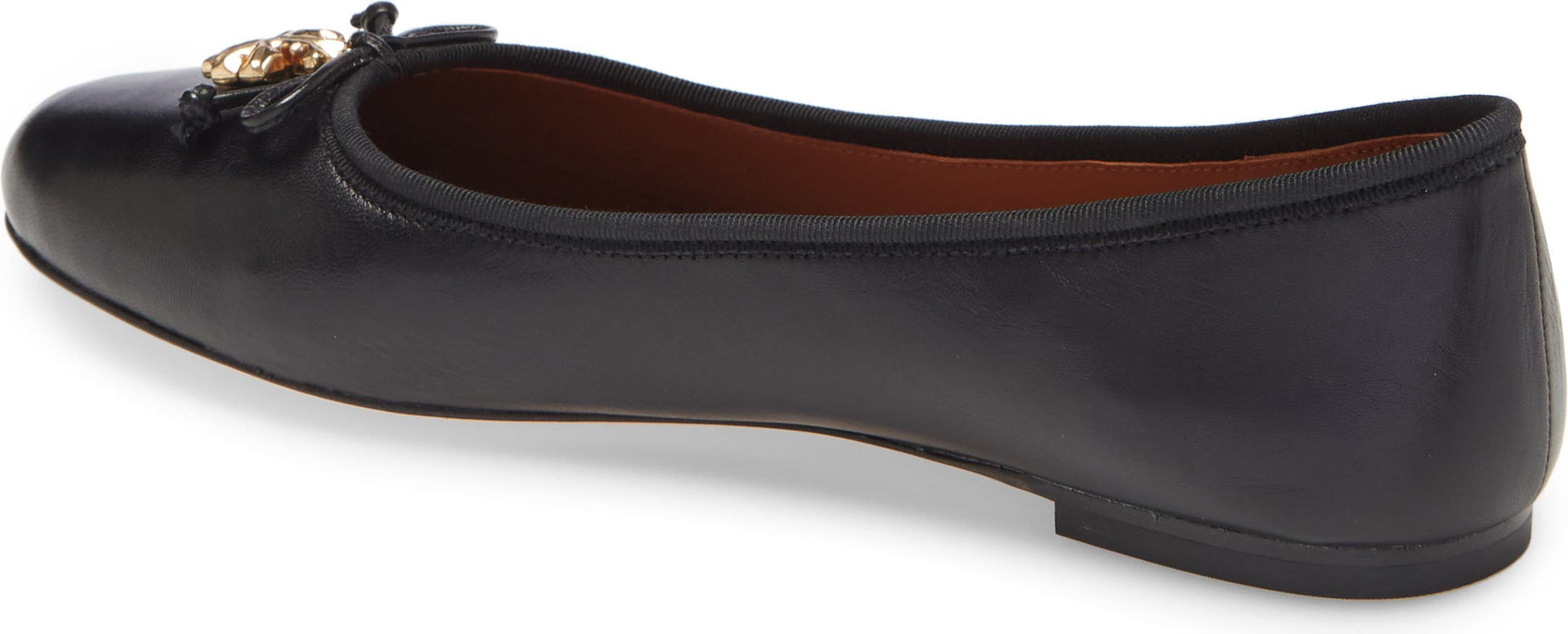 TORY BURCH Logo Charm Ballet Flat, Alternate, color, PERFECT BLACK