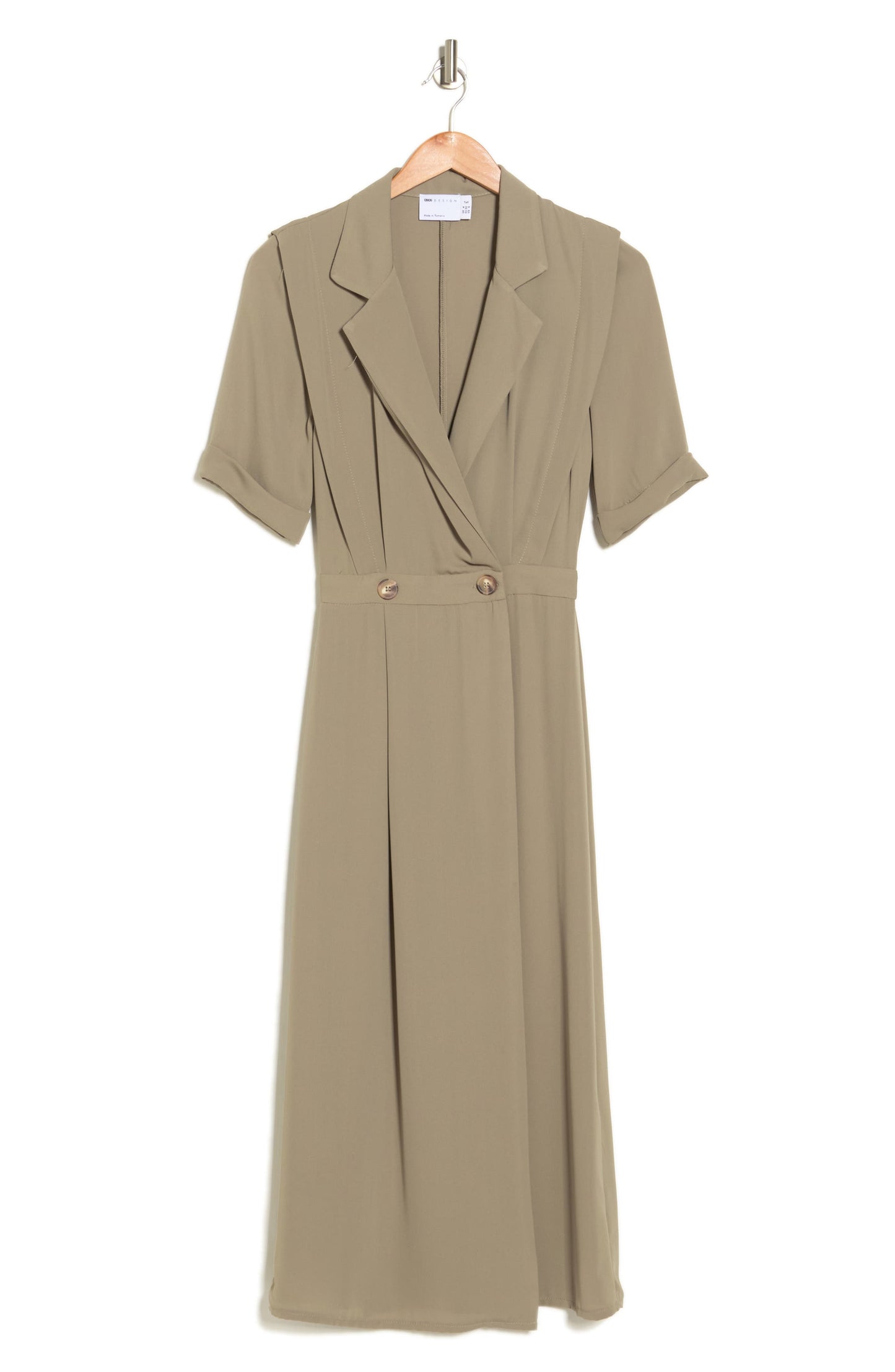 ASOS DESIGN Double-Breasted Maxi Dress, Main, color, KHAKI